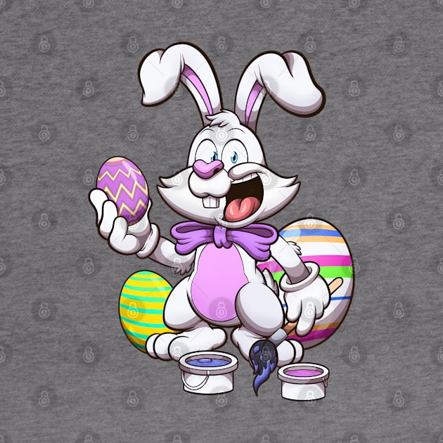 Smiling Easter Bunny With Easter Eggs by TheMaskedTooner